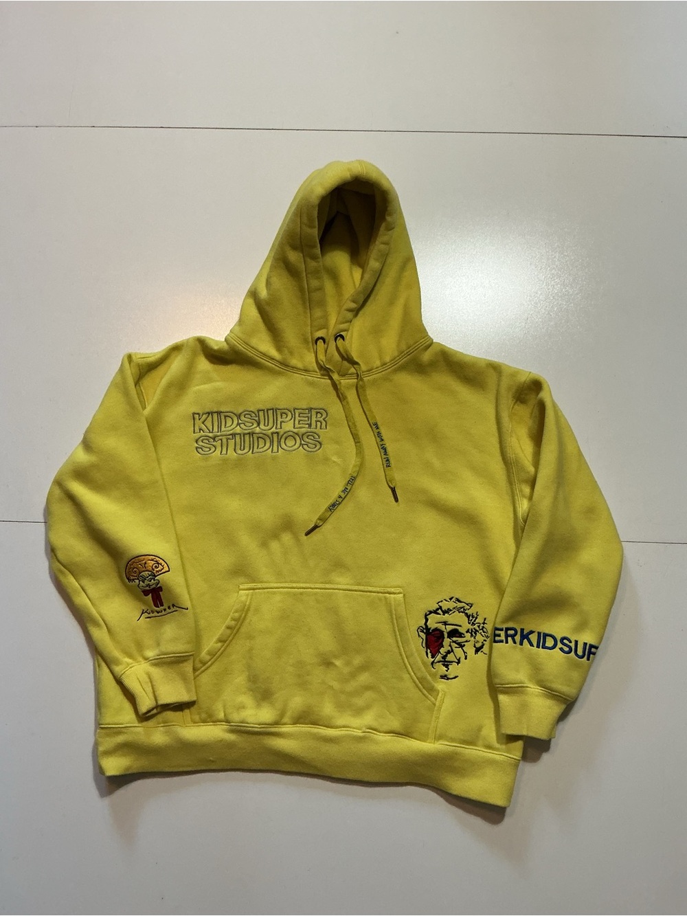$150 Kid Super Studios Embroidered Art Doodles Fleece Pullover Hoodie